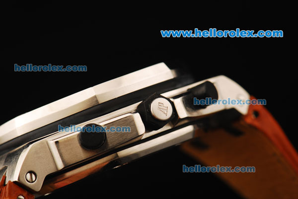 Audemars Piguet Royal Oak Offshore Swiss Valjoux 7750 Automatic Movement Steel Case with Beige Dial and Black Arabic Numerals-Run 9@Sec - Click Image to Close